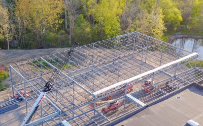 Steel Beam and Joist Erection at Polymer Conversions Cleanroom Construction & Expansion